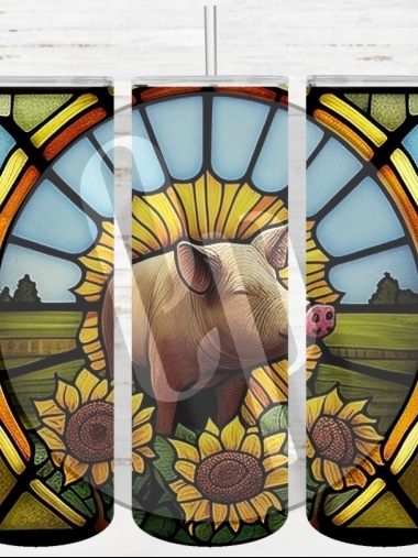 Stained Glass Pig